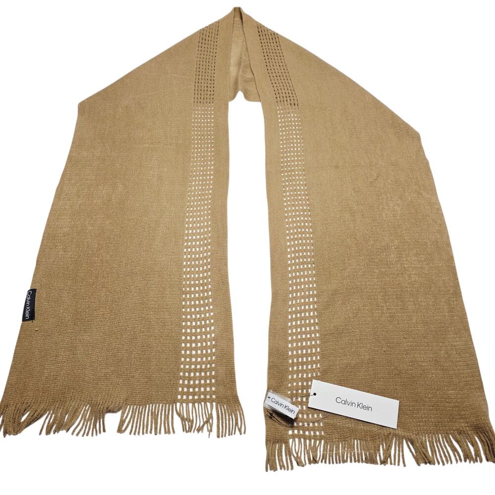 Women’s Calvin Klein Tan Scarf New with Tags One Size 74"